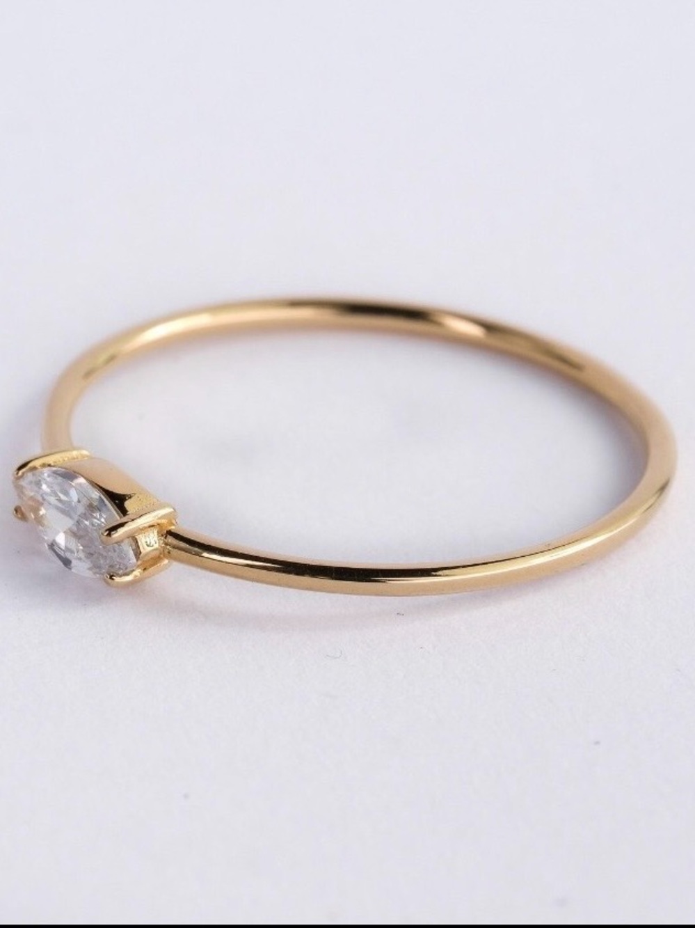 Solid 14k Gold marquise ring - solid gold
